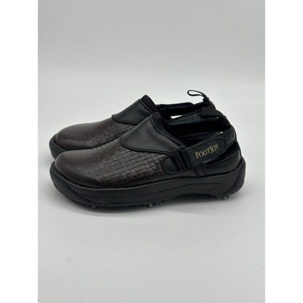 FootJoy FJ Sandals Womens 6M Brown Black Leather Clogs Slingback Golf 98667 NEW
